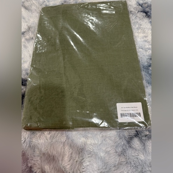 LINGE PARTICULIER 100%LINEN PILLOWCASE MEDIUM KAKI made in FRANCE 65X65cm - Picture 7 of 9